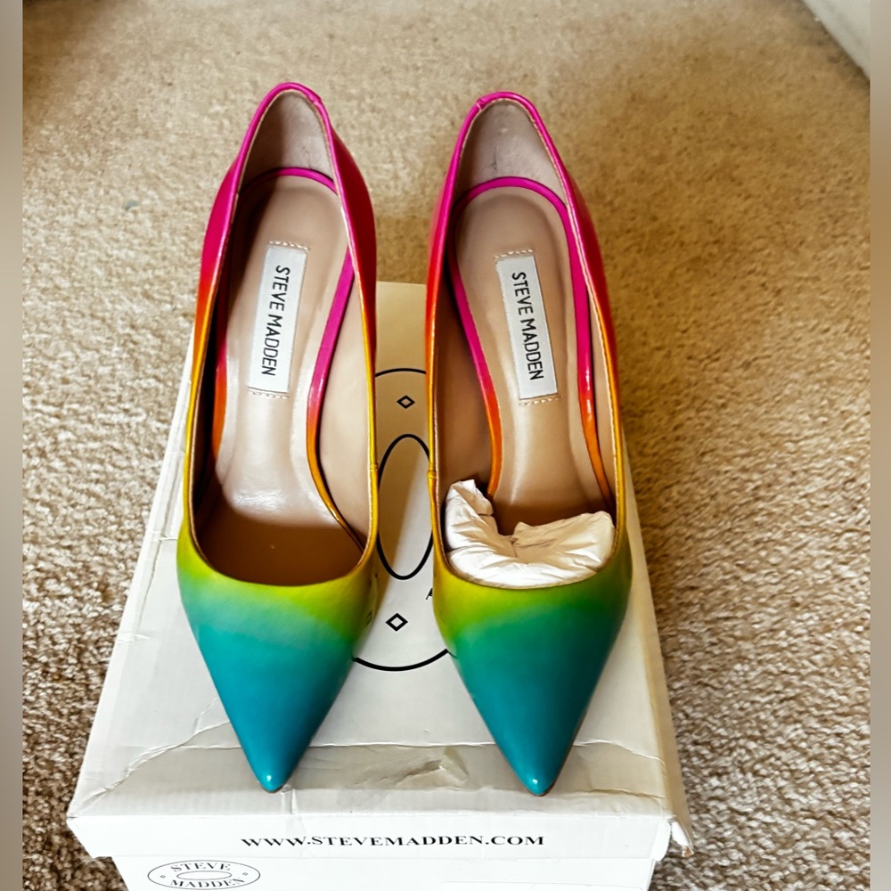 Steve Madden Zaney Rainbow Patent Leather Pump